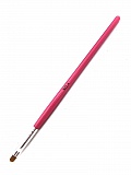 Кисть для геля №4 овальная розовая ручка